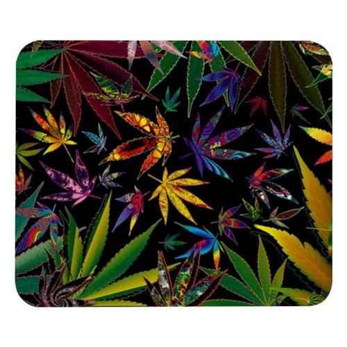 Eslifey Bequemes Mauspad Weed Cannabis Leaves Desktop Mousepad, 21 x 25 cm Mauspad, rutschfeste Gummiunterseite, verbessert Geschwindigkeit und Präzision von Eslifey