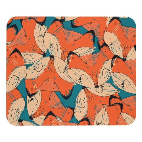 Eslifey Bequemes Mauspad mit Tiermotiv, roter Fuchs, niedliches Cartoon-Muster, Desktop-Mauspad, 21 x 25 cm, rutschfeste Gummiunterseite, verbessert Geschwindigkeit und Präzision von Eslifey