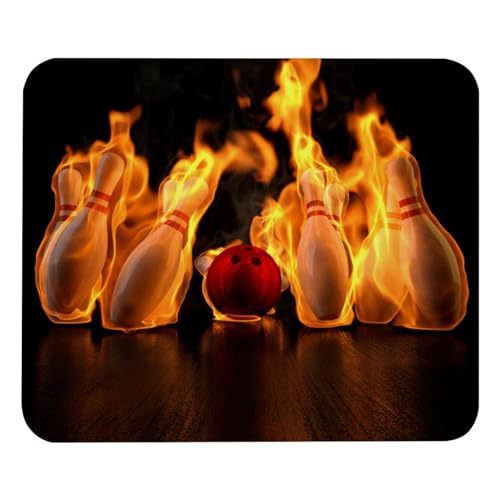 Eslifey Komfortables Mauspad Fire Bowling Desktop Mousepad, 21 x 25 cm Mauspad, rutschfeste Gummiunterseite, verbessert Geschwindigkeit und Präzision von Eslifey