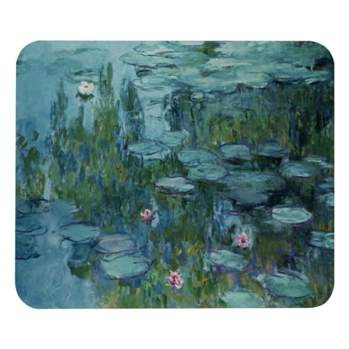 Eslifey Komfortables Mauspad Monet Malerei Seerosen Desktop Mousepad, 21 x 25 cm Mauspad, rutschfeste Gummiunterseite, verbessert Geschwindigkeit und Präzision von Eslifey