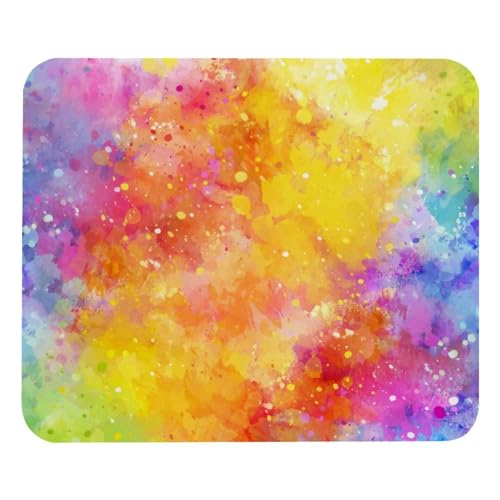 Eslifey Komfortables Mauspad Rainbow Splash Desktop Mousepad, 21 x 25 cm Mauspad, rutschfeste Gummiunterseite, verbessert Geschwindigkeit und Präzision von Eslifey