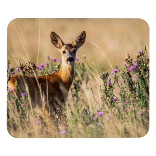 Eslifey Komfortables Mauspad Reh Lila Floral Desktop Mousepad, 21 x 25 cm Mauspad, rutschfeste Gummiunterseite, verbessert Geschwindigkeit und Präzision von Eslifey