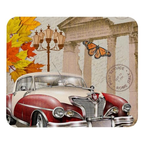 Eslifey Komfortables Mauspad Rom Vintage Auto Desktop Mousepad, 21 x 25 cm Mauspad, rutschfeste Gummiunterseite, verbessert Geschwindigkeit und Präzision von Eslifey