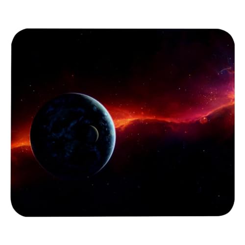 Eslifey Komfortables Mauspad Roter Kosmos Planeten Erde Desktop Mousepad, 21 x 25 cm Mauspad, rutschfeste Gummiunterseite, verbessert Geschwindigkeit und Präzision von Eslifey