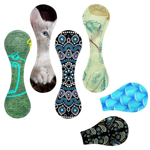 Eslifey Magnetische Lesezeichen, Blumenmuster, Boho, Mandala, Seitenmarkierungen, Leder, Lesezeichen, Buchzubehör, für Studenten, Lehrer, Lesen, 6 Stück von Eslifey