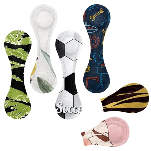 Eslifey Magnetische Lesezeichen, Fußball-Hintergrund, Seitenmarkierungen, Leder, Lesezeichen, Buchzubehör, für Studenten, Lehrer, Lesen, 6 Stück von Eslifey