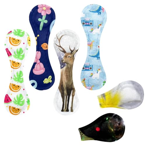 Eslifey Magnetische Lesezeichen, Winter-Schnee, Tier, Rentier, Seitenmarkierungen, Leder, Lesezeichen, Buchzubehör, für Schüler, Lehrer, Lesen, 6 Stück von Eslifey