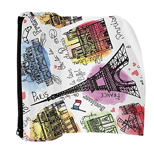 Federmäppchen Aquarellfarben Paris Eiffelturm Beutel Tasche Stift Reißverschluss Tasche für Schreibwaren Reisen Schule Studenten Zubehör von Eslifey