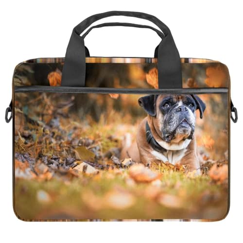 Laptop-Schutzhülle, Motiv: Boxer mit fallenden Blättern, tragbare Umhängetasche, Kuriertasche, Aktentasche mit Tragegriff, 33 - 35,6 cm (13 - 14 Zoll) von Eslifey