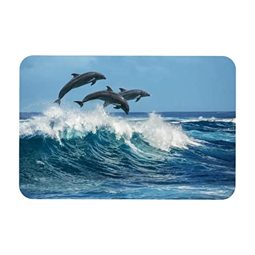 Multifunktionale Schreibtischunterlage, 45,7 x 71,1 cm, Motiv: Delfine springende Meereswellen, doppelte Verwendungszwecke, Schreibtischunterlage für Büro/Zuhause von Eslifey