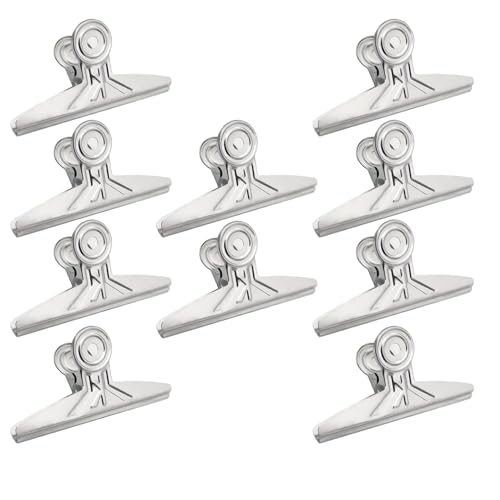 Esmula Extra Large Bulldog Clips, 10 Stück, 20 cm, Silber, Edelstahl, für Home Office School Supplies von Esmula