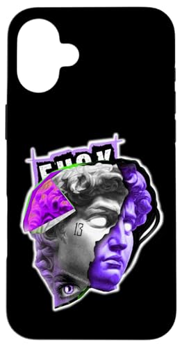 Statue von David Indigo, Pop-Art-Retro-Tattoo Hülle für iPhone 16 Plus von Esoteric Empyre