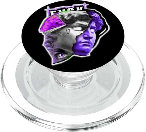 Statue von David Indigo, Pop-Art-Retro-Tattoo PopSockets PopGrip für MagSafe Statue von David Indigo, Pop-Art-Retro-Tattoo PopSockets PopGrip für MagSafe von Esoteric Empyre