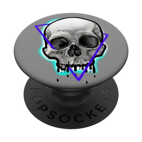 Totenkopf Graffiti Geometrie Blaugrün Indigo PopSockets mit austauschbarem PopGrip von Esoteric Empyre