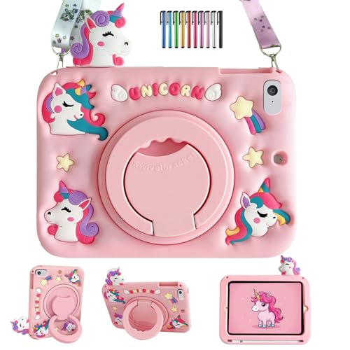 EspZanthic Hülle Kompatibel mit iPad mini 5/4/3/2/1 (2019/2015/2014/2013/2012) 7,9" Cover mit Stifthalter, 360° Drehbarer Ständer, Schultergurt, Stylus von EspZanthic