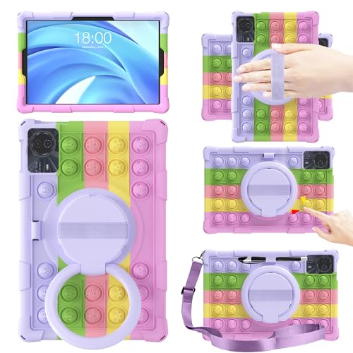 EspZanthic Hülle für DOOGEE T30 Pro, 360° Drehbarer Stand Cover, Silikon Schutzhülle Case für DOOGEE T30 Ultra/DOOGEE T30S/DOOGEE T30SE/T40 Tablet 11 Zoll, Farbe Violett von EspZanthic