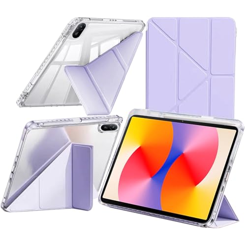 EspZanthic Hülle für Huawei MatePad SE 11 Zoll 2024, 6-in-1-Ständer mit Multiplen Blickwinkeln, Transparente Rückseite mit Pencil Halterung, Auto Schlafen/Wachen von EspZanthic