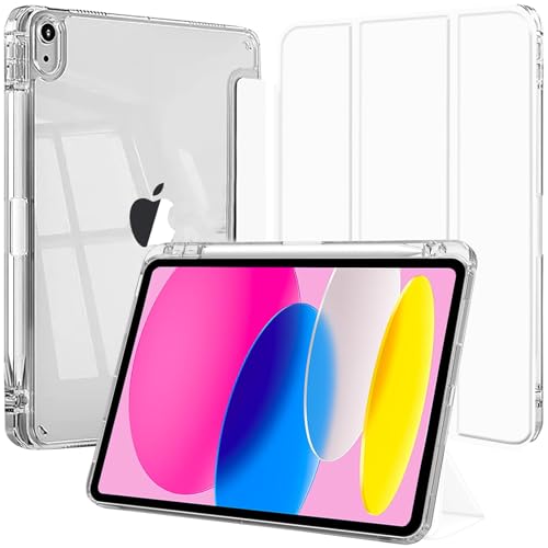 EspZanthic Hülle für iPad (A16) 11./10. Generation (2025/2022) mit Stifthalter und Weicher TPU Stoßstange, Klare Transparente Rückseite Schutzhülle Dünner Ständer Stoßfest Tablet von EspZanthic