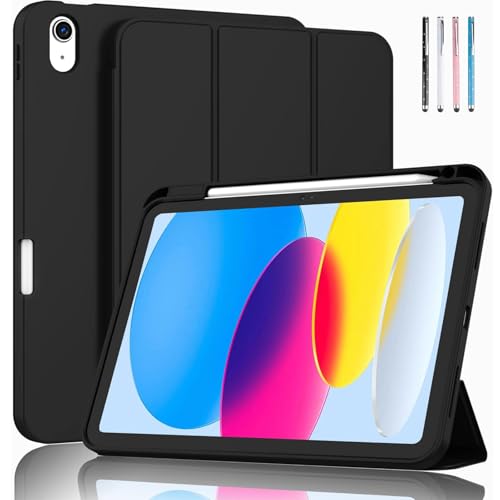 EspZanthic Hülle für iPad 11 Generation 11 Zoll 2025 (A16), iPad 10 Generation 10.9 Zoll 2022 mit Stifthalter, Dünne Tablet Schutzhülle mit Weicher TPU, Griffel, Auto Schlafen/Wachen von EspZanthic