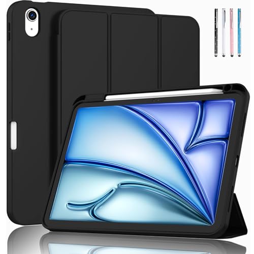 EspZanthic Hülle für iPad Air 6 11 Zoll M3/M2 (2025/2024)/iPad Air 5 2022/ Air 4 2020 10,9 Zoll mit Stifthalter, Trifold Ständer Schutzhülle, Unterstützt Pencil Pro/USB-C von EspZanthic
