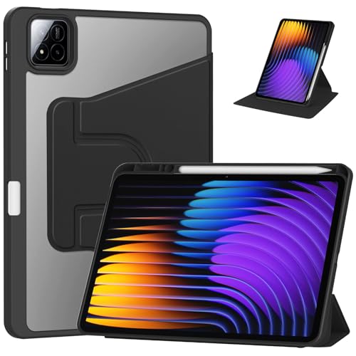 EspZanthic Rotierende Hülle für Xiaomi Mi Pad 7/Mi Pad 7 Pro 11.2 Zoll 2024 mit Stifthalter, 360° Drehbarer DREI-Fach Ständer, Klare Rückabdeckung, Auto Wachen/Schlafen EspZanthic Rotierende Hülle für Xiaomi Mi Pad 7/Mi Pad 7 Pro 11.2 Zoll 2024 mit Stifthalter, 360° Drehbarer DREI-Fach Ständer, Klare Rückabdeckung, Auto Wachen/Schlafen von EspZanthic
