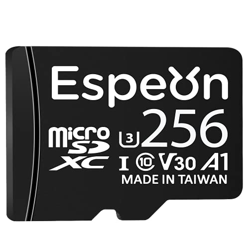Espeon 256 GB MicroSDXC-Karte UHS-I U3 A1 V30 4K Ultra HD Class 10 - Lesegeschwindigkeit bis zu 95 MB/s mit SD-Adapter - ESPMSD256 von Espeon