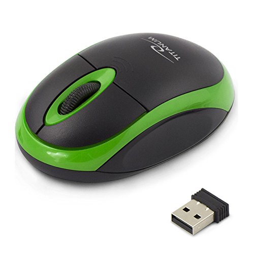 Titanum Kabellose Computer-Maus mit USB-Funkempfänger (klein & handlich, 3 Tasten, Scrollrad, 1000Dpi, Grün) von Esperanza