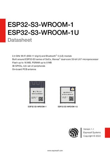 Espressif ESP32-S3-WROOM-1-N16R2 WiFi-Modul von Espressif