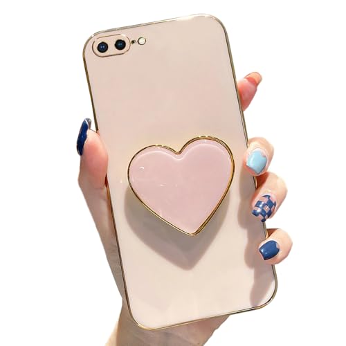 Espumoso Niedliche Schutzhülle für iPhone 7 Plus/8 Plus, rosa Handyhülle mit Herzhalter, Ständer, Ständer, weiches TPU, stoßfeste Schutzhülle, luxuriöse Beschichtung, Stoßfängerhülle für Damen und Espumoso Niedliche Schutzhülle für iPhone 7 Plus/8 Plus, rosa Handyhülle mit Herzhalter, Ständer, Ständer, weiches TPU, stoßfeste Schutzhülle, luxuriöse Beschichtung, Stoßfängerhülle für Damen und von Espumoso