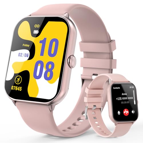 Esriptoyz Smartwatch für Damen Herren, 1,95 Zoll Touchscreen Smart Watch mit Bluetooth Anrufe, Wasserdicht Fitnessuhr mit Herzfrequenzmonitor Schlafmonitor Schrittzähler, Sportuhr für iOS Android von Esriptoyz