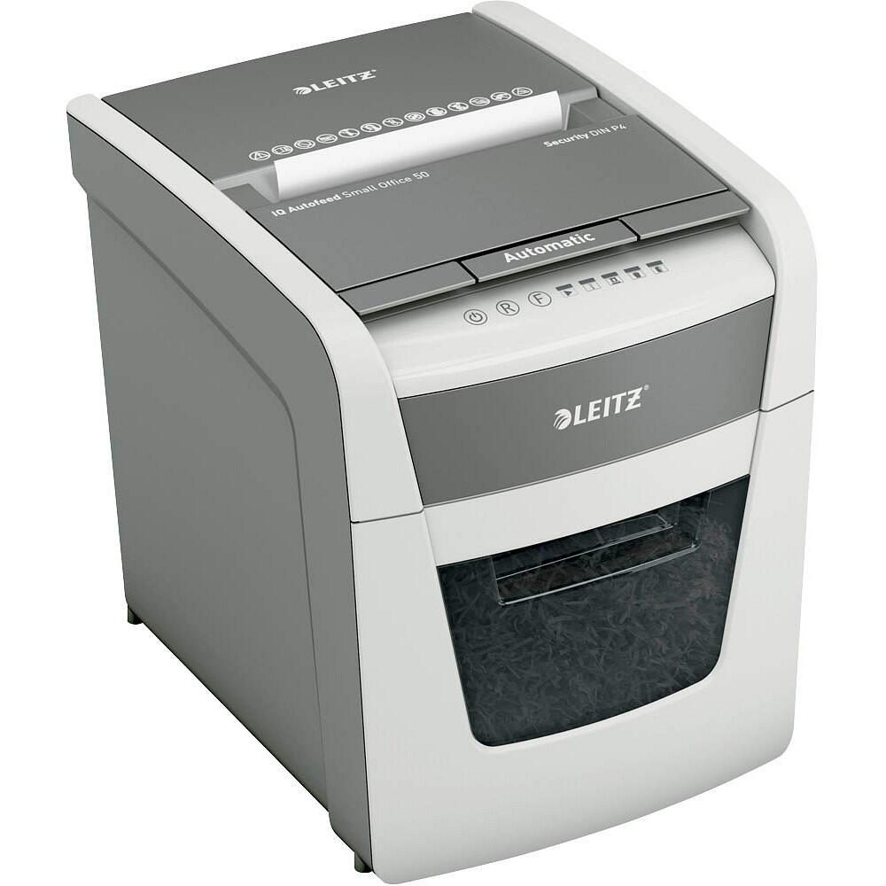 LEITZ IQ Autofeed Small Office 50 Aktenvernichter P-4 50 Blatt weiß von LEITZ
