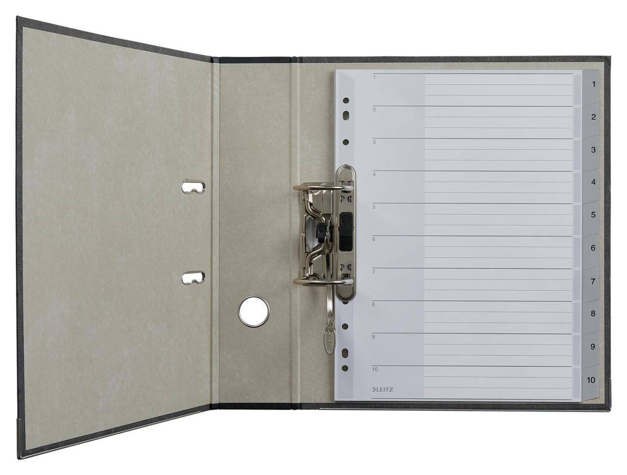 LEITZ Ordnerregister 1280 Vollformat, Überbreite 1-10 - grau LEITZ Ordnerregister 1280 Vollformat, Überbreite 1-10 - grau von LEITZ