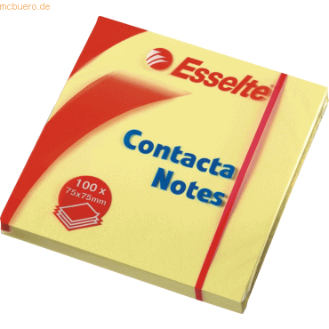 12 x Esselte Haftnotizen Contacta-Notes 75x75mm gelb 100 Blatt von Esselte