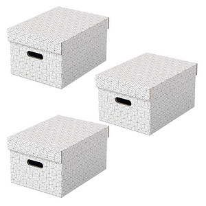 3 Esselte Home Aufbewahrungsboxen 17,5 l weiß 26,5 x 36,5 x 20,5 cm von Esselte