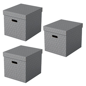 3 Esselte Home Aufbewahrungsboxen 33,0 l grau 32,0 x 36,5 x 31,5 cm von Esselte