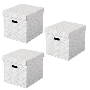 3 Esselte Home Aufbewahrungsboxen 33,0 l weiß 32,0 x 36,5 x 31,5 cm von Esselte