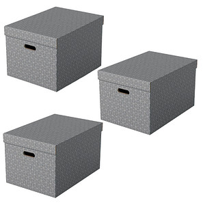3 Esselte Home Aufbewahrungsboxen 50,0 l grau 35,5 x 51,0 x 30,5 cm von Esselte