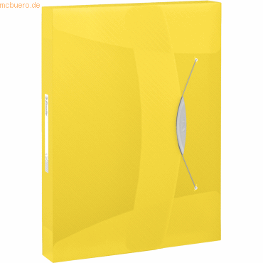 5 x Esselte Ablagebox Vivida A4 PP bis 350 Blatt tranluzent gelb von Esselte