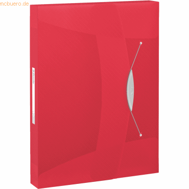 5 x Esselte Ablagebox Vivida A4 PP bis 350 Blatt tranluzent rot von Esselte