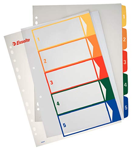 Esselte 218669 Register Polypropylen A4, 5 Positionen, aufdruckbar Esselte 218669 Register Polypropylen A4, 5 Positionen, aufdruckbar von Esselte