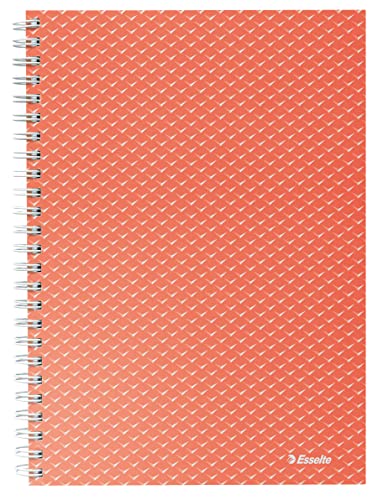 Esselte A5-Notizbuch kariert, 80 Blatt/160 Seiten, drahtgebundener Schreibblock, zur Schreibtischorganisation, 80 g/m2 FSC-zertifiziertes Papier, Prägemuster, Colour'Breeze Serie, Koralle, 628468 Esselte A5-Notizbuch kariert, 80 Blatt/160 Seiten, drahtgebundener Schreibblock, zur Schreibtischorganisation, 80 g/m2 FSC-zertifiziertes Papier, Prägemuster, Colour'Breeze Serie, Koralle, 628468 von Esselte