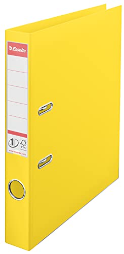 Esselte DIN A4 Ordner, Gelb, 52 mm Rückenbreite, Kunststoff, 1er-Pack, 811410 von Esselte