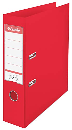 Esselte DIN A4 Ordner, Rot, 72 mm Rückenbreite, Kunststoff, Vivida Serie, 1er-Pack, 624068 von Esselte