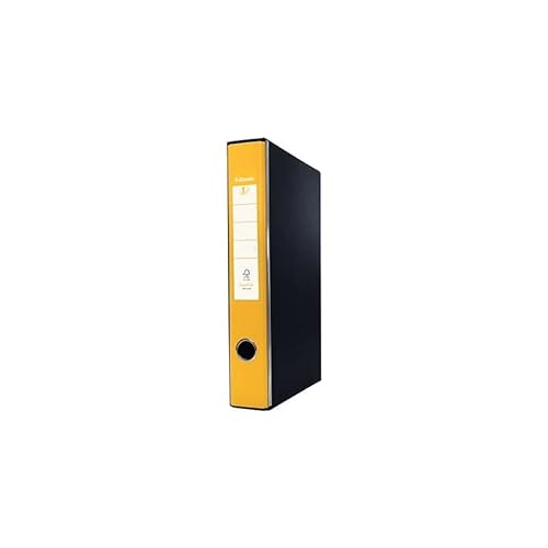 Esselte Eurofile Ordner mit Hebelmechanik und Hülle, Protokoll-Format, Karton mit Kunststoffbeschichtung Dorso 5 cm gelb von Esselte