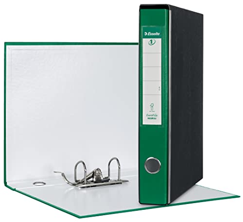 Esselte Eurofile Ordner mit Hebelmechanik und Hülle, Protokoll-Format, Karton mit Kunststoffbeschichtung Dorso 5 cm grün von Esselte