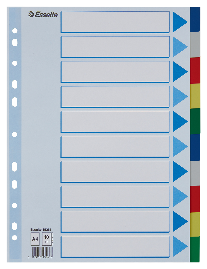 Esselte Kunststoff-Register, blanko, A4, PP, 10-teilig von Esselte