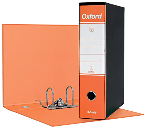 Esselte OXFORD Ordner mit Uhrwerk Nr. 1 im Protokollformat mit 8 cm Rücken - Orange, 6 Stück von Esselte