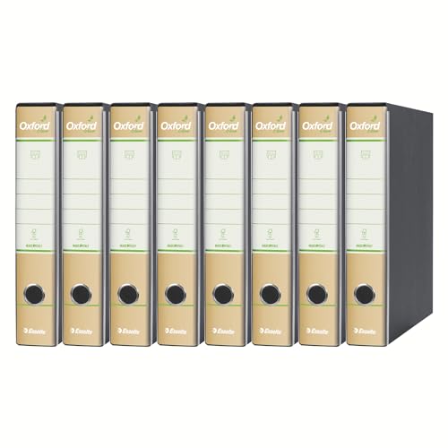 Esselte Oxford Green Recorder mit Mechanik Nr. 1 im Handelsformat mit 5 cm Rücken, 100% Recyclingpapier, 8 Stück, 397820501 von Esselte