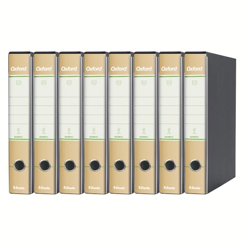 Esselte Oxford Green Recorder mit Mechanik Nr. 1 im Protokollformat mit 5 cm Rücken, 100% Recyclingpapier, 8 Stück, 397840501 von Esselte