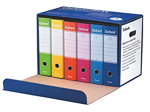 Esselte Oxford Multicolor - Karton Ordner Mehrfarben, 32x34x55 cm, 6er Pack von Esselte